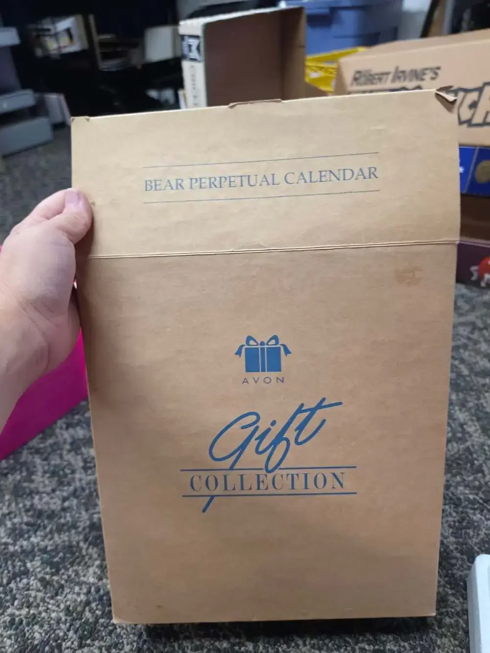 Avon Bear Perpetual Calendar Set With Figurines